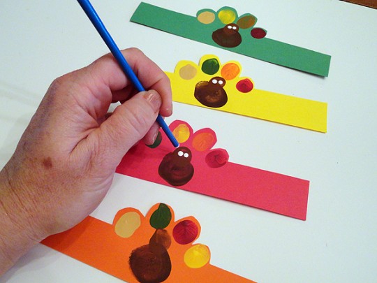 Fingerprint Turkey Napkin Rings