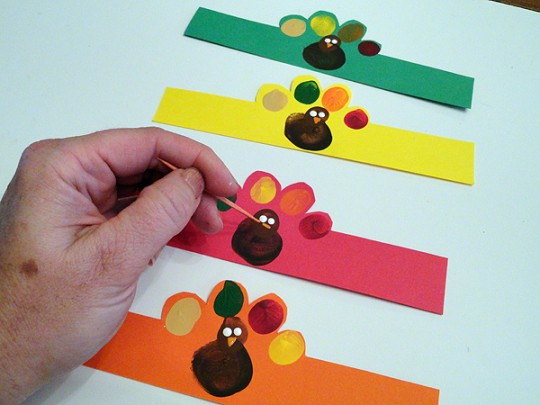 Fingerprint Turkey Napkin Rings