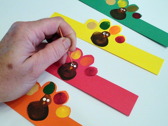 Fingerprint Turkey Napkin Rings