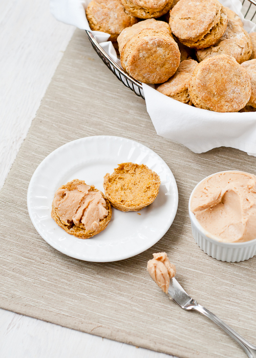 Flaky Pumpkin Biscuits with Maple Cinnamon Butter