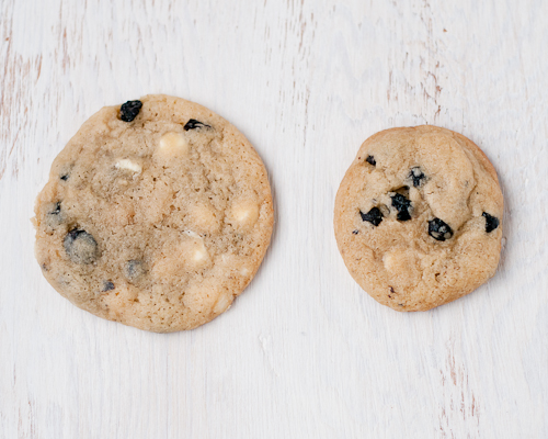 Blueberries and cream cookie sizes