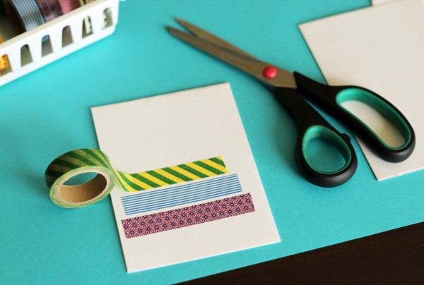 Making washi tape birthday cakes