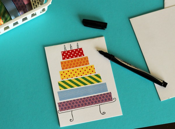 Cute washi tape cakes for cards