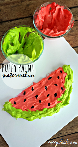 Puffy Paint Watermelon Craft