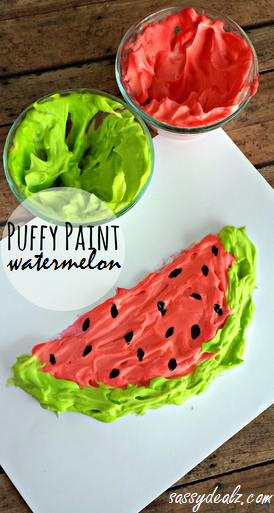 15 DIYs to Make for National Watermelon Day Puffy Paint