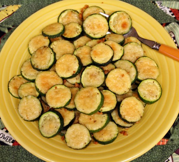 Zucchini coins with Parmesan