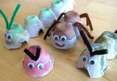 Bug Friends Egg Carton Recycled Art