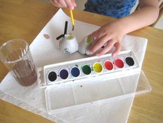 Painting Egg Carton Bugs