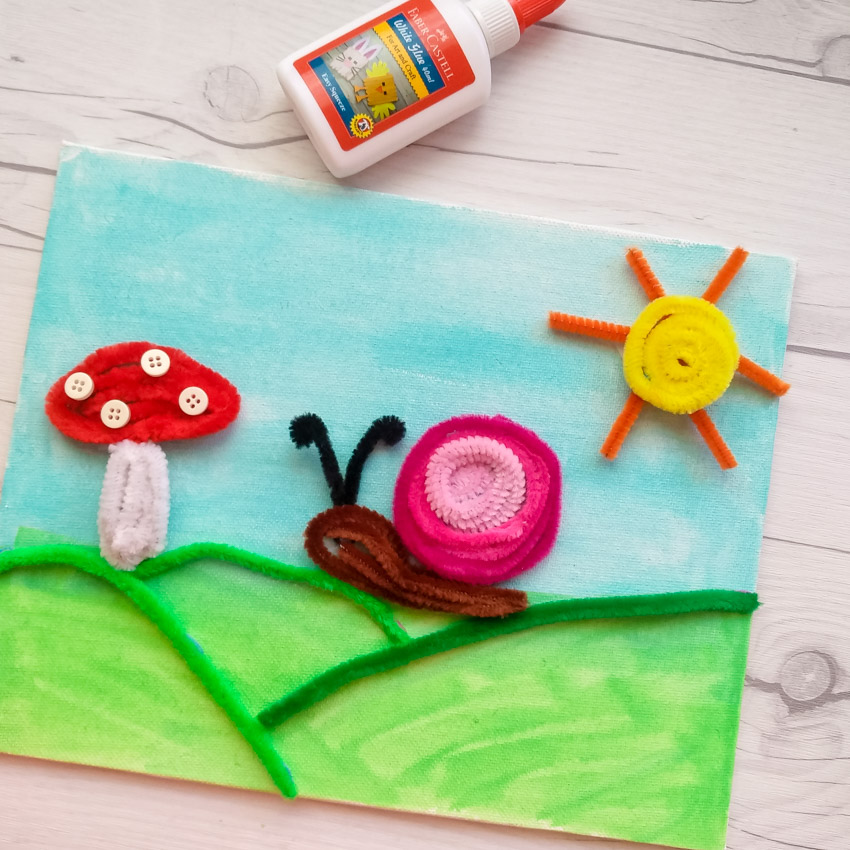 3D Pipe Cleaner Garden Art on Canvas - Make and Takes