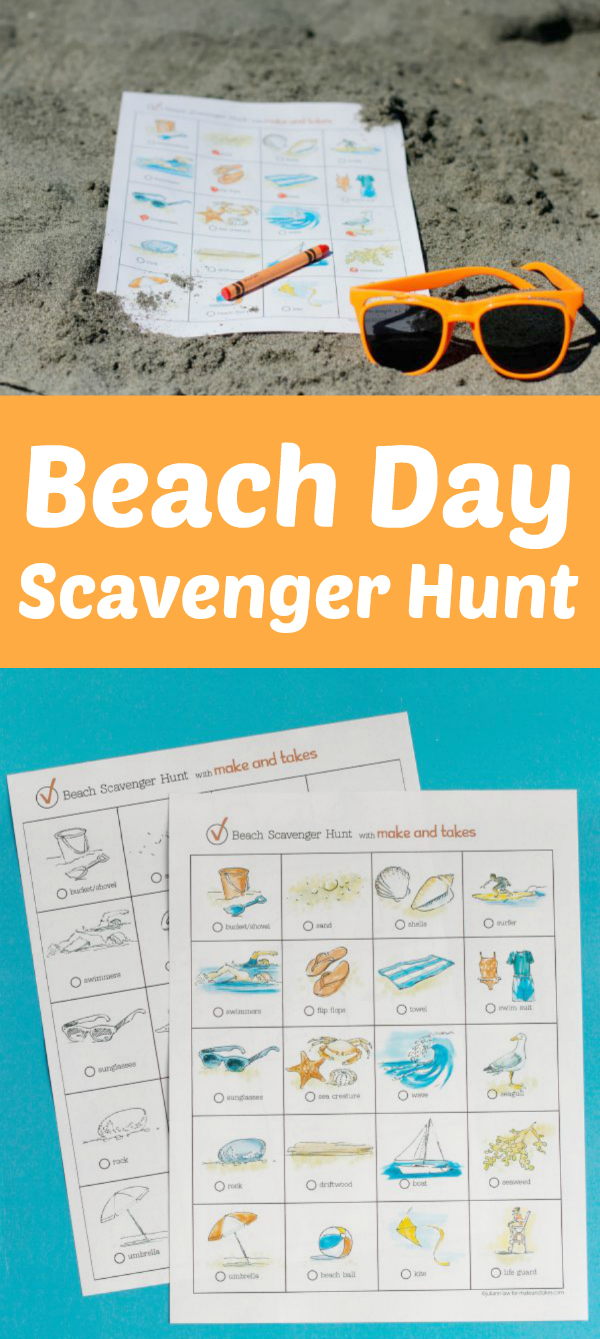 Beach Day Scavenger Hunt Printable