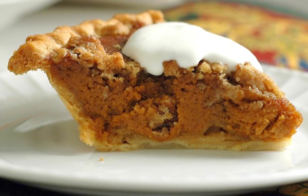 Caramel Pumpkin Pie with Pecan Streusel