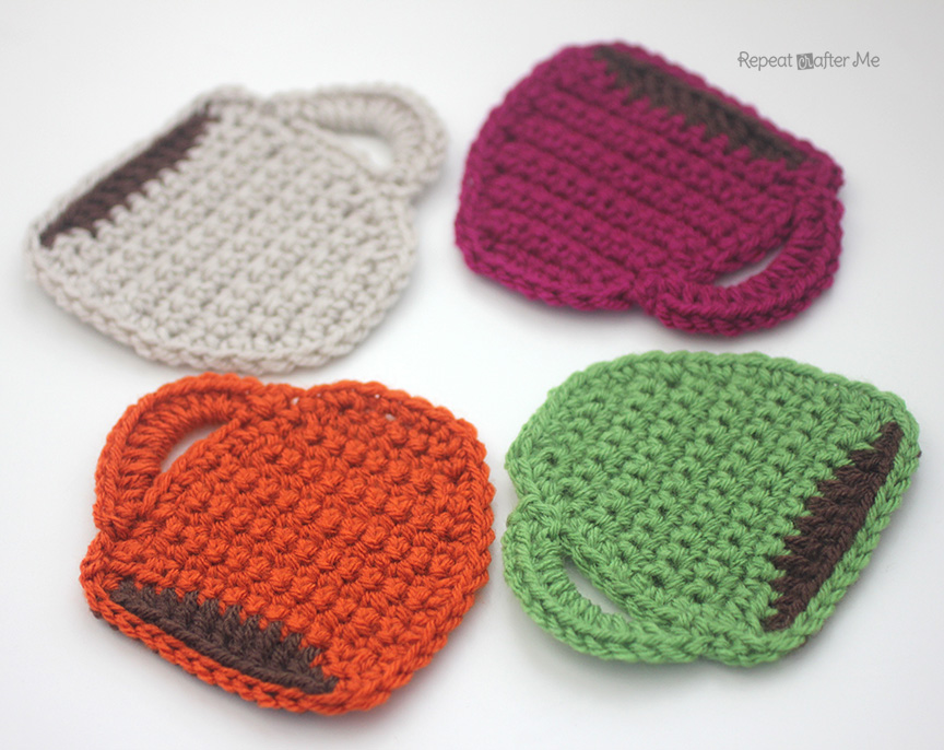 Coffee Mug Shaped Crochet Coaster