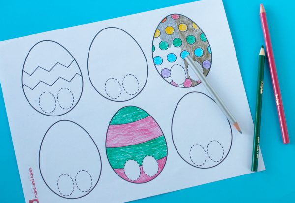 Colorful Easter Egg Finger Puppet Printable
