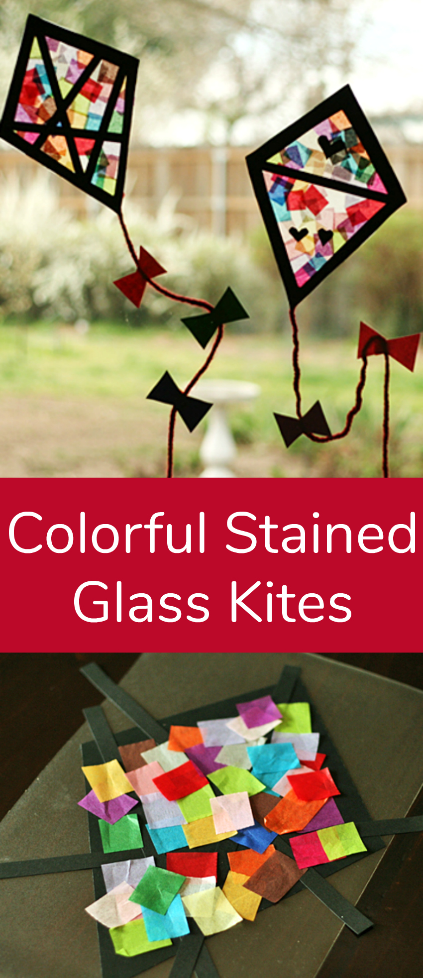 Colorful Stained Glass Kites Kids Craft