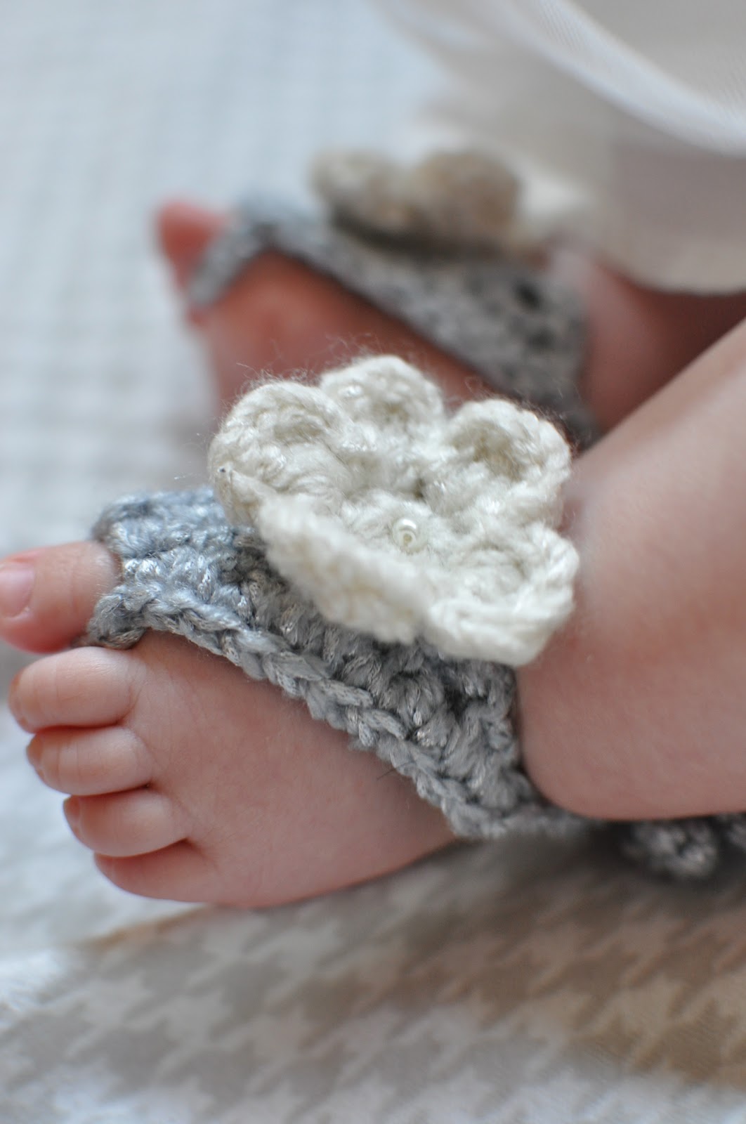 crocheted baby flip flops