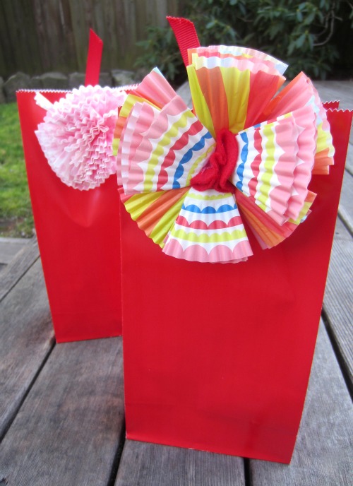 Cupcake Liner Flowers for Gift Bags