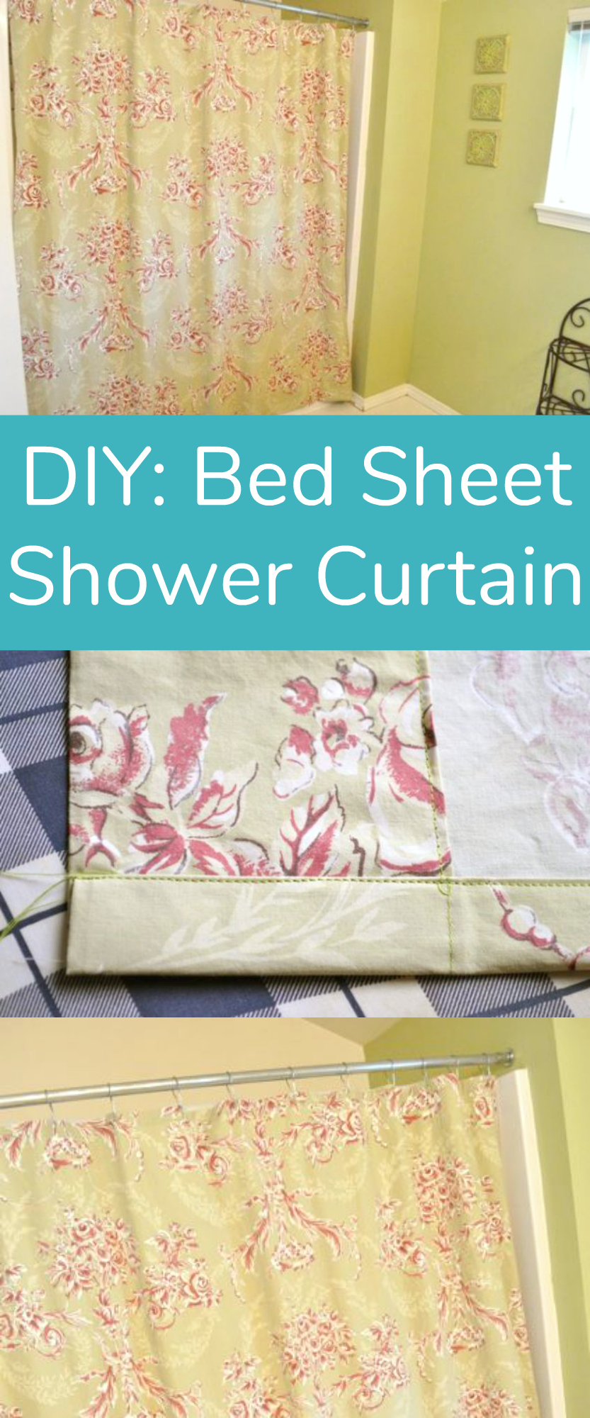 DIY: Bed Sheet Shower Curtain Sewing Project