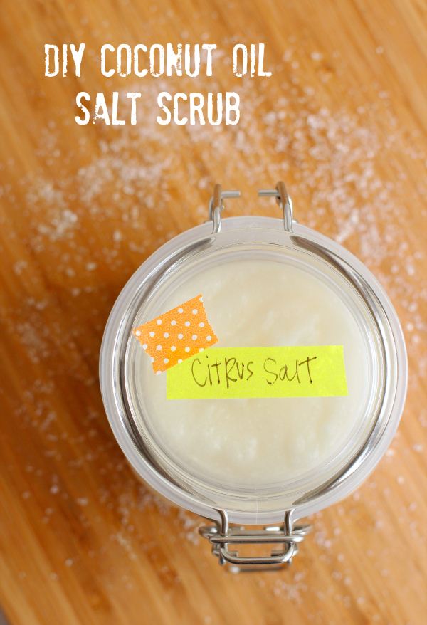 DIY Coconut Oil Salt Scrub for the Bath