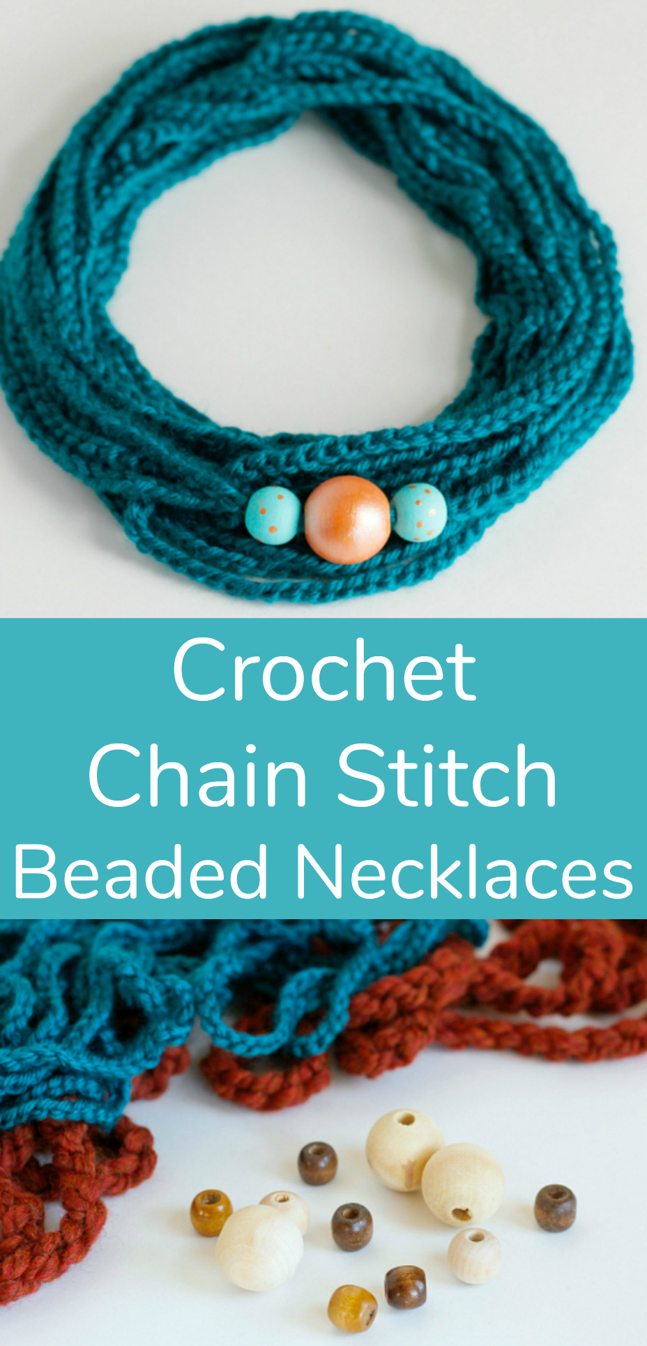 DIY Crochet Chain Stitch Beaded Necklaces