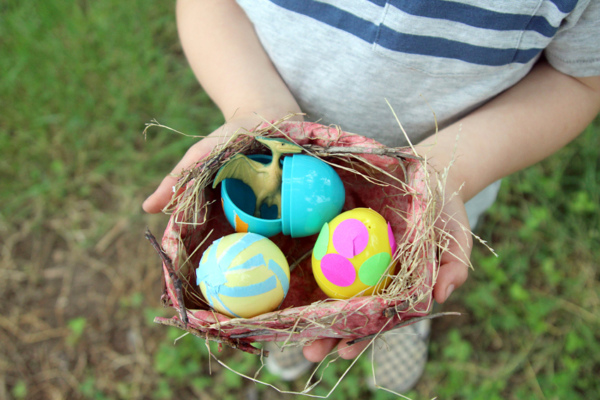 DIY Dinosaur Egg Nest STEAM Craft