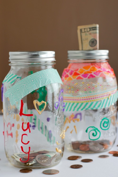 DIY Mason Jar Money Bank for Kids