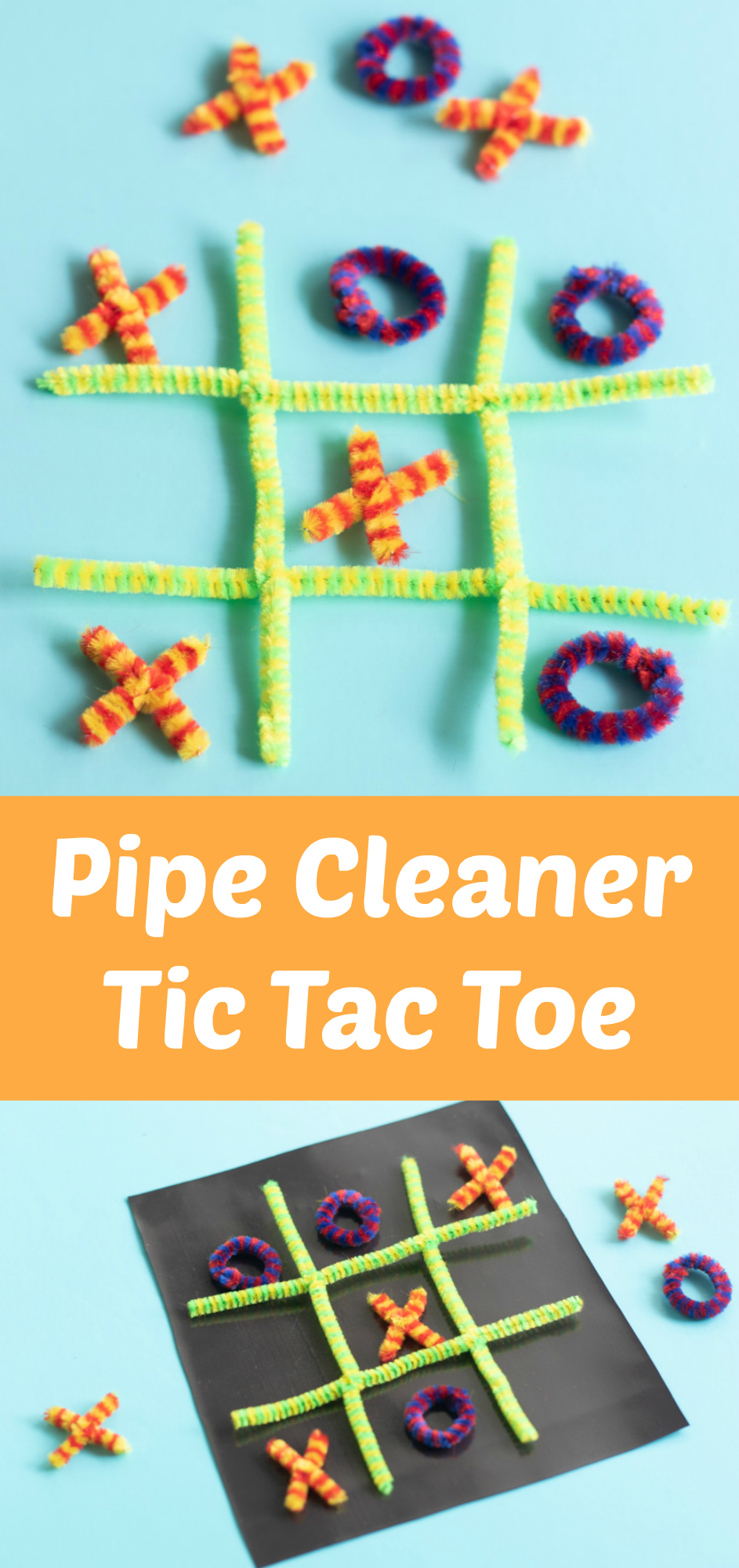 DIY Pipe Cleaner Tic Tac Toe Family Game on the Go