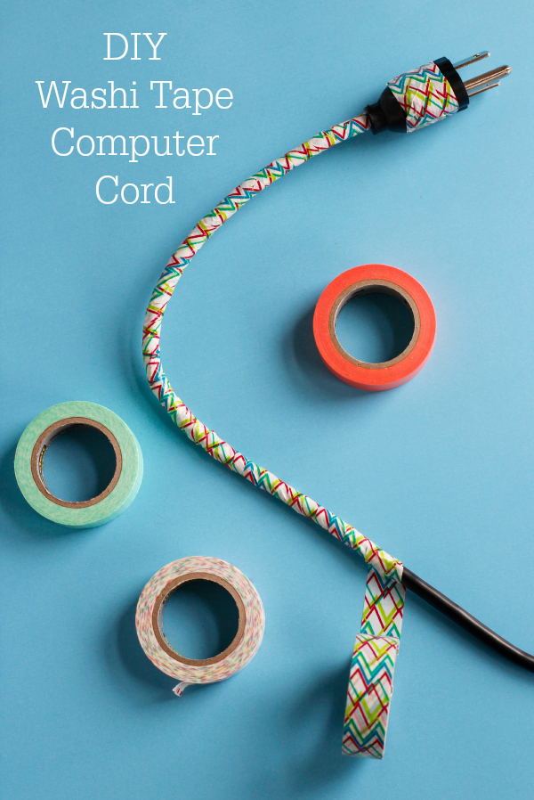 DIY Washi Tape Computer Cord Tutorial