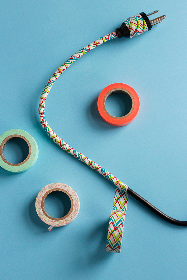 DIY Washi Tape Computer Cord - Make and Takes