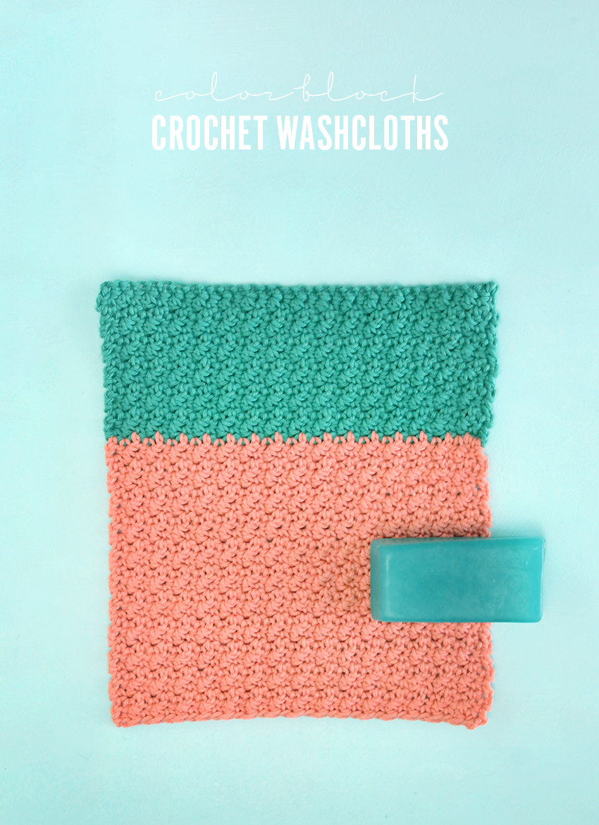DIY colorblock crochet washcloth pattern
