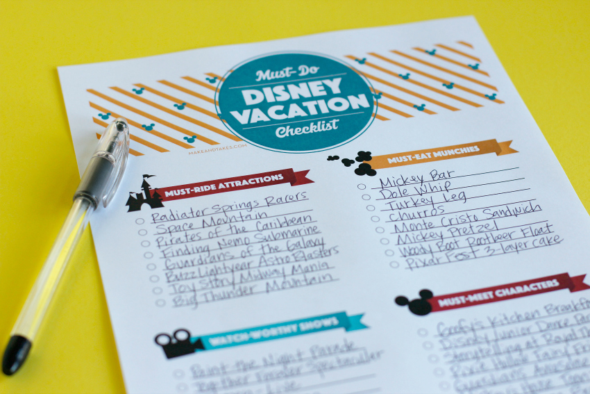 Disney Vacation Checklist for Families