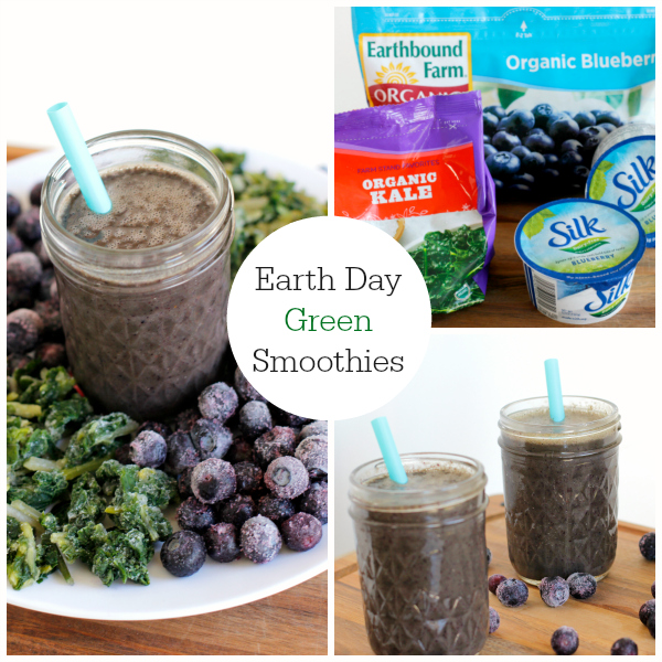 Earth Day Green and Blue Smoothie Drink Recipe