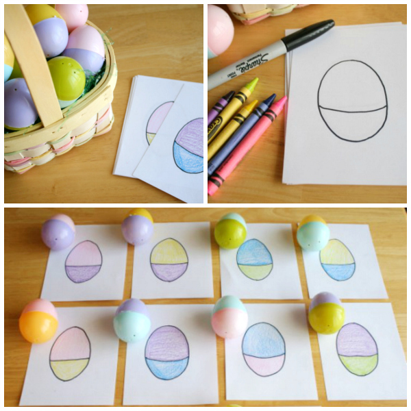 Easter Egg Coloring Matching Game for Kids