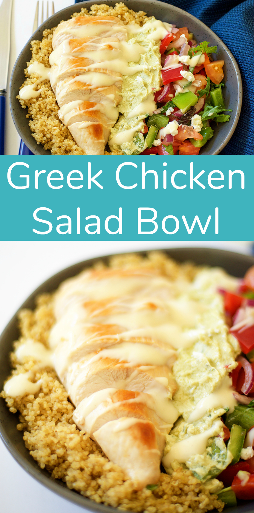 Greek Chicken Salad Bowl for a Simple Dinner