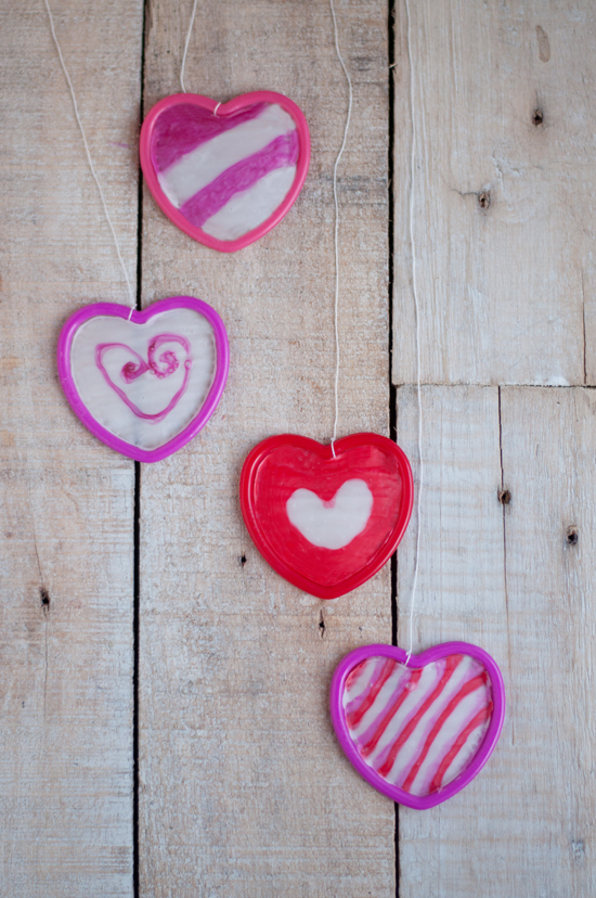 Glue Hanging Hearts Finished