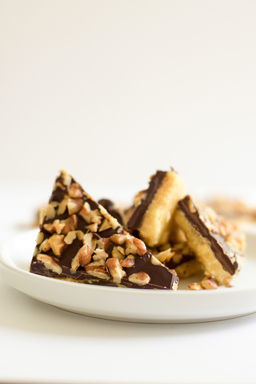 Homemade Toffee with Chocolate and Nuts