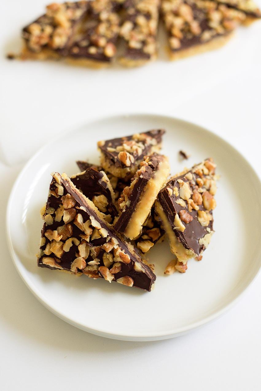 Homemade Toffee with Chocolate and Nuts