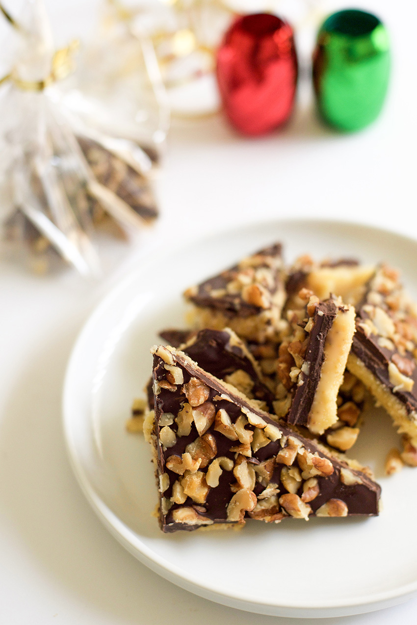 Homemade Toffee with Chocolate and Nuts