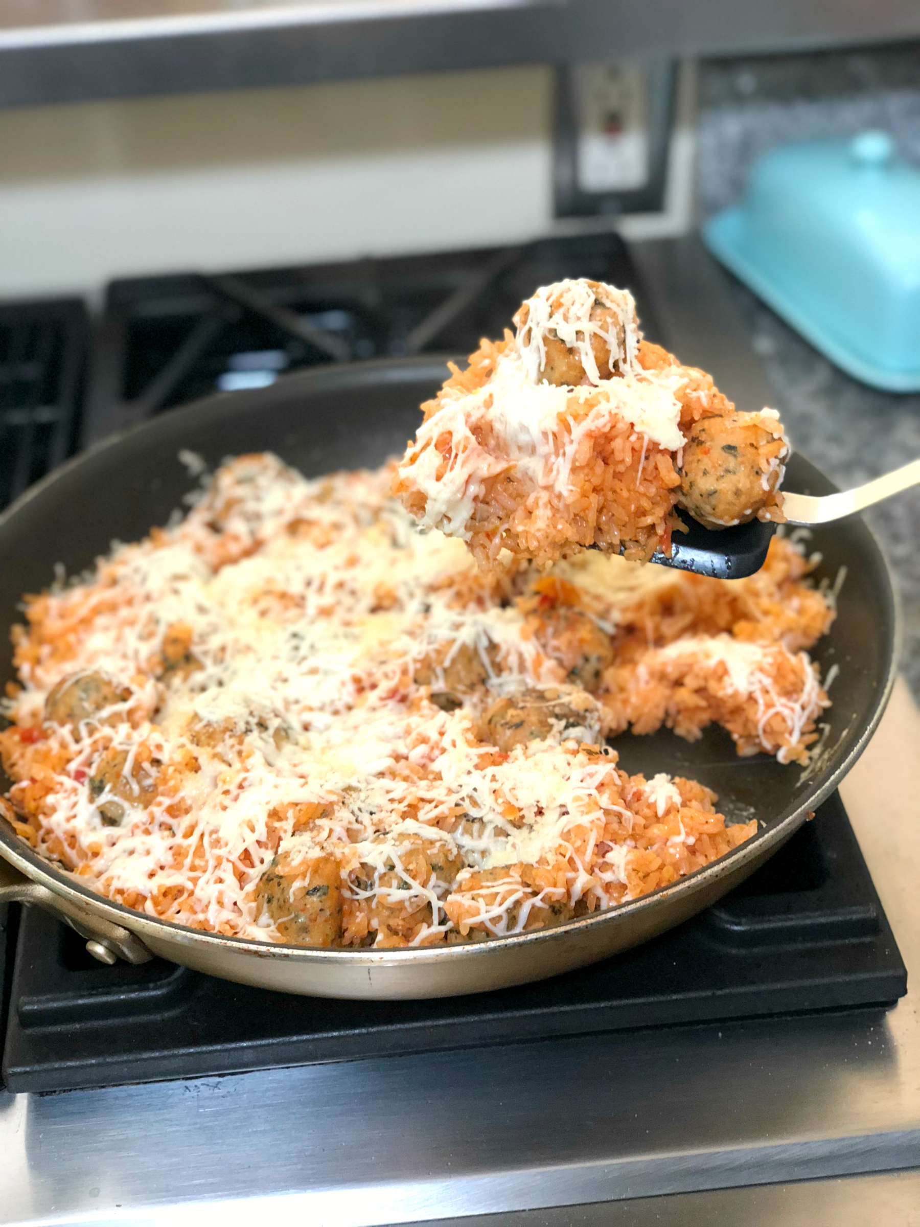 Italian Pizza Meatball Skillet