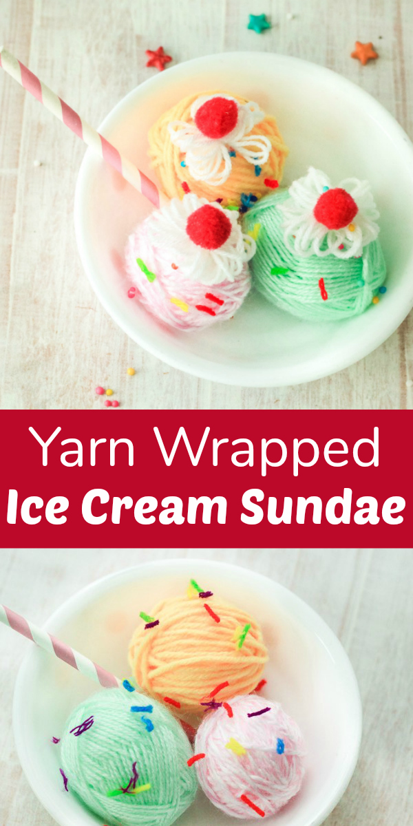 Kids Craft Yarn Wrapped Ice Cream Sundae