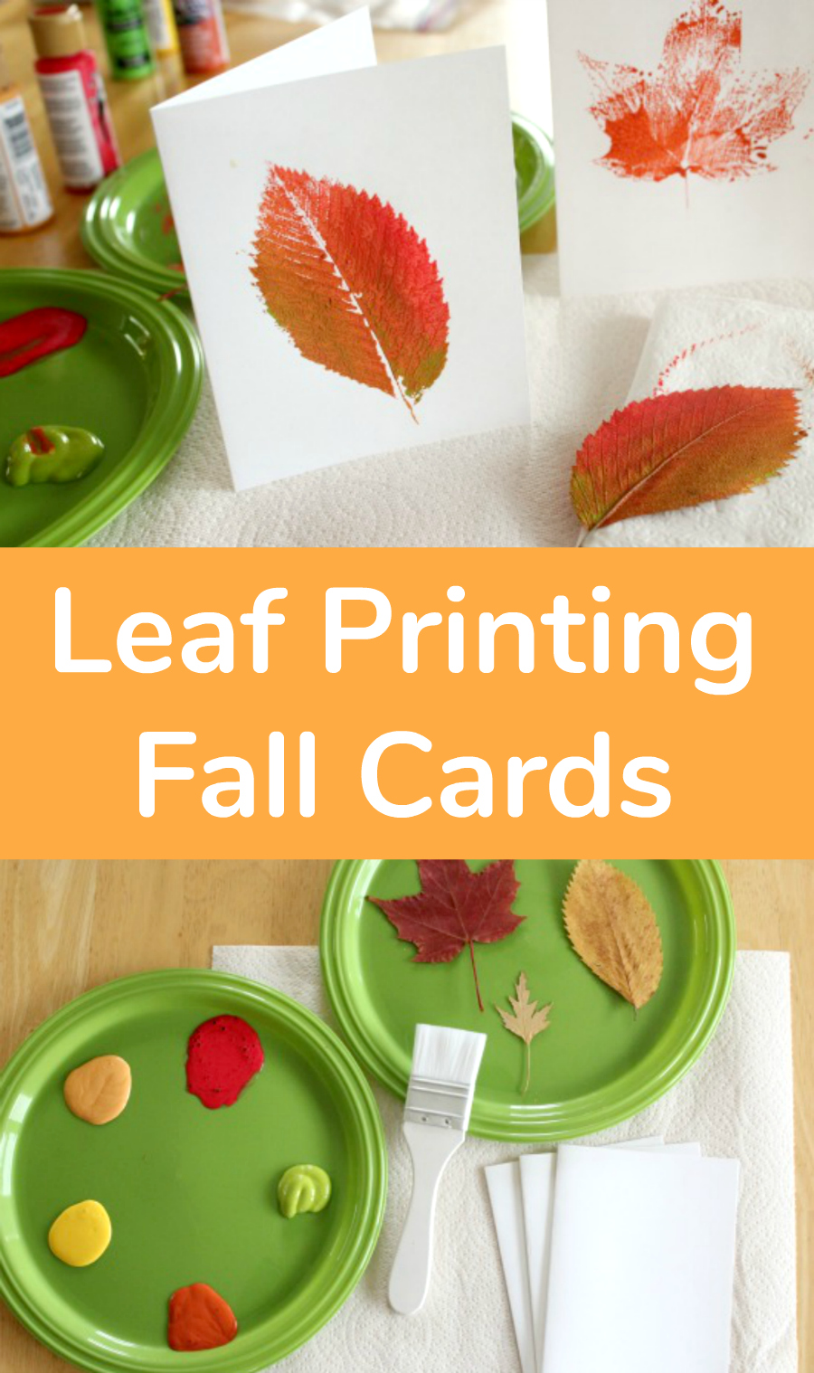 Leaf Printing Fall Cards