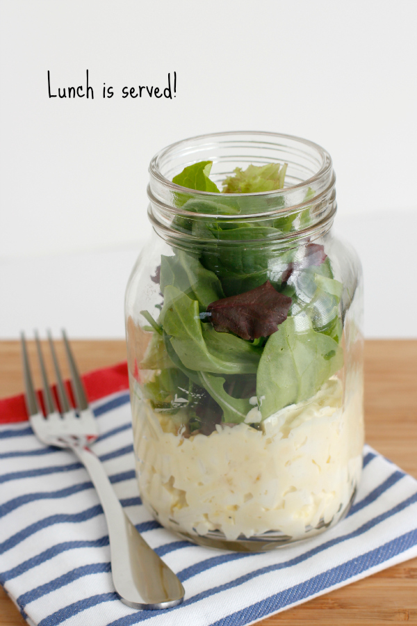 Lunch is Served with Egg Salad in a Mason Jar