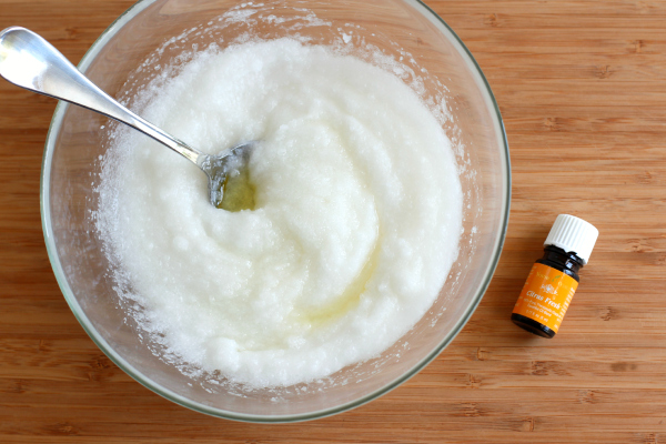 Making Citrus Fresh Scented DIY Salt Scrub