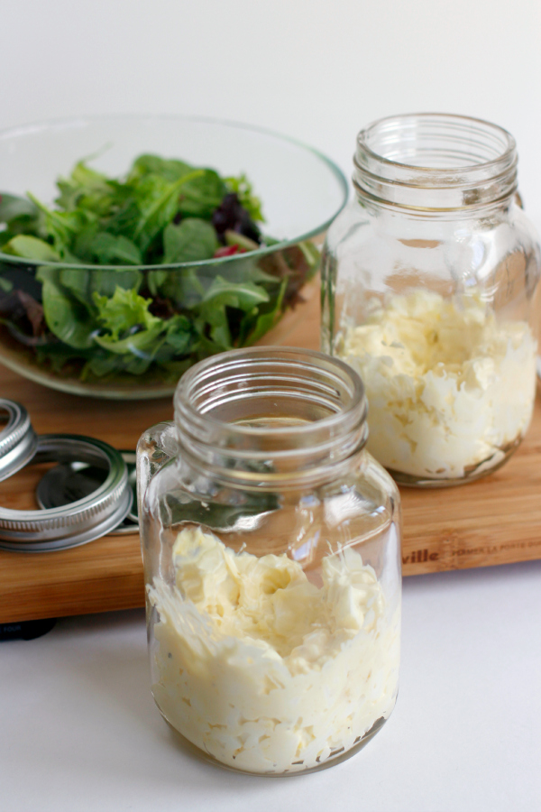 Making Egg Salad in a Mason Jar