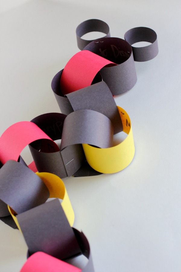 Mickey Mouse Disney World Paper Chain Countdown