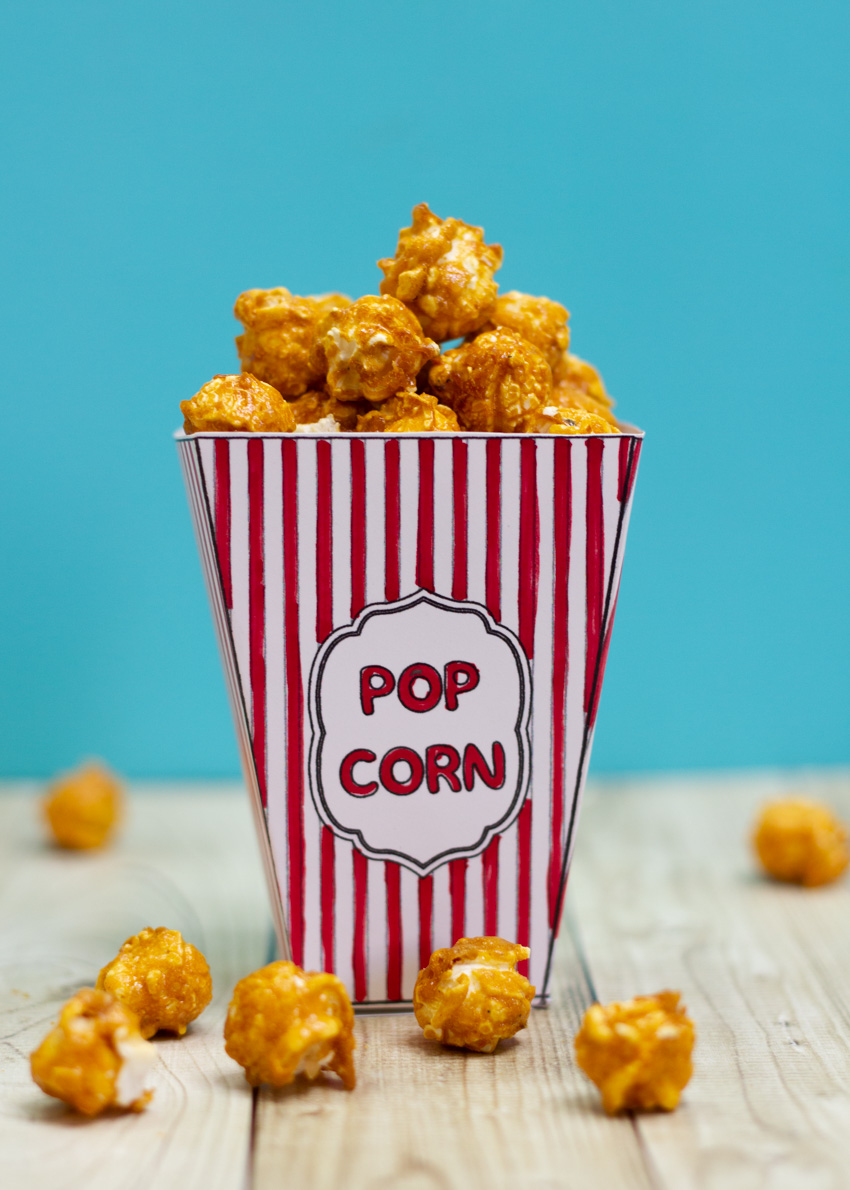 DIY Movie Popcorn Box + Free Printable | Make and Takes