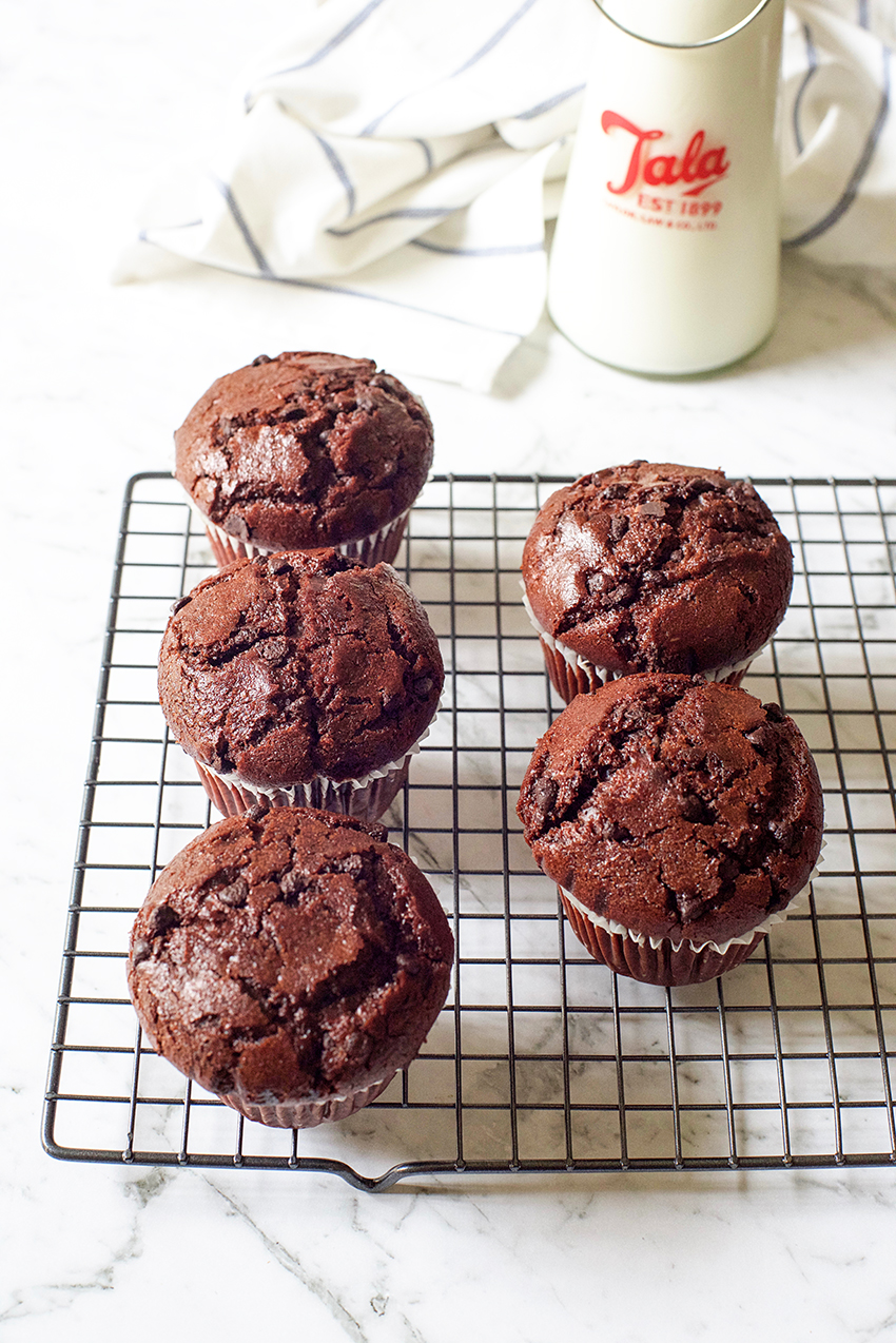 Nutella Stuffed Double Chocolate Muffins Recipe