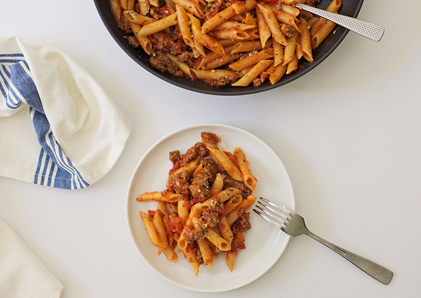 Simple One Pan Pasta with Sausage