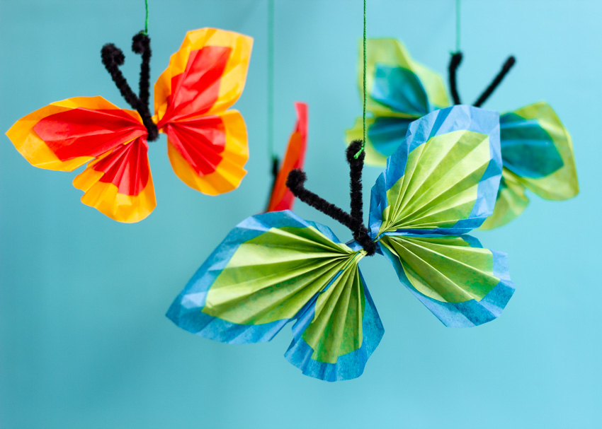 Paper Butterfly Mobile  Paper butterfly, Butterfly mobile, Paper  decorations diy