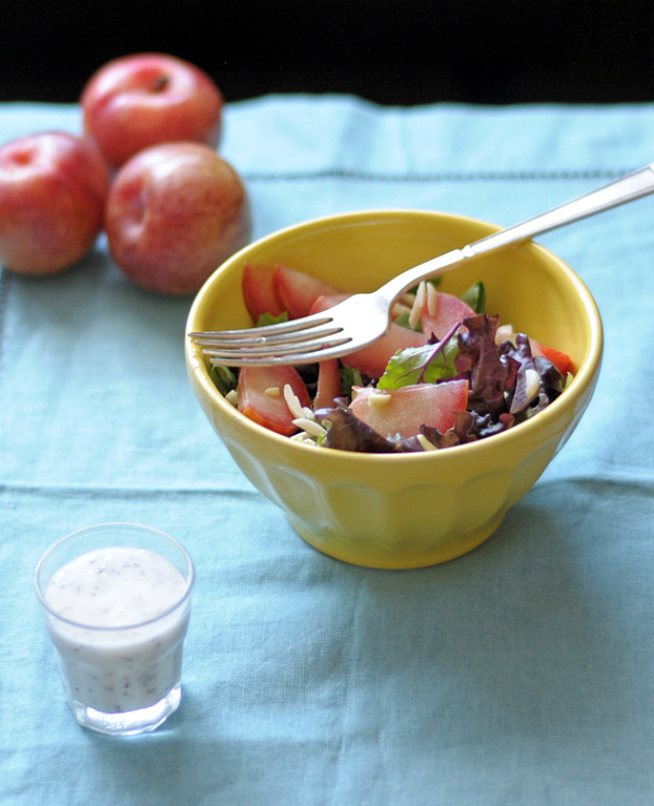 Pluot Salad with Bacon