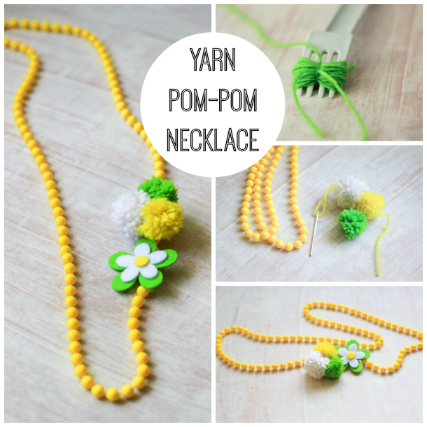 Make this DIY Pom Pom Yarn Necklace